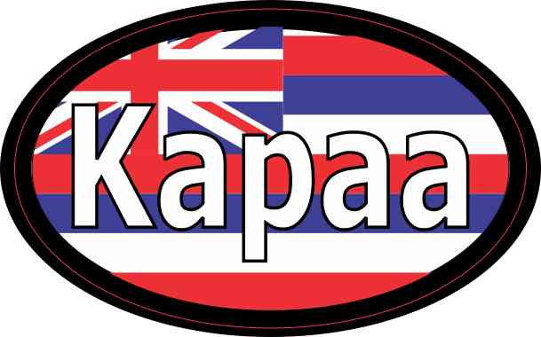 Oval Hawaii Flag Kapaa Sticker
