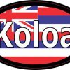 Oval Hawaii Flag Koloa Sticker