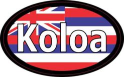 Oval Hawaii Flag Koloa Sticker