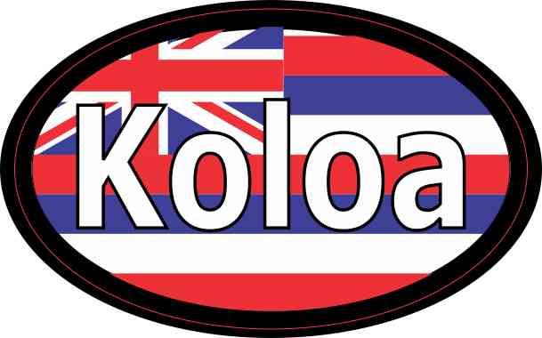 Oval Hawaii Flag Koloa Sticker