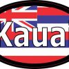 Oval Hawaii Flag Kauai Sticker