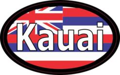 Oval Hawaii Flag Kauai Sticker