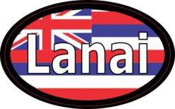 Oval Hawaii Flag Lanai Sticker