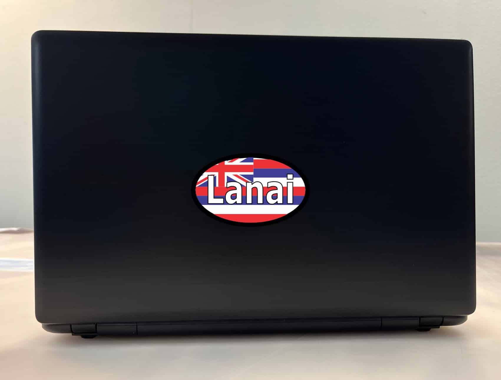 4in x 2.5in Oval Hawaii Flag Lanai Sticker - Image 3