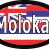 Oval Hawaii Flag Molokai Sticker