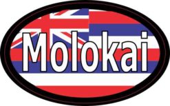 Oval Hawaii Flag Molokai Sticker