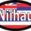 Oval Hawaii Flag Niihau Sticker