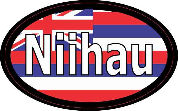 Oval Hawaii Flag Niihau Sticker