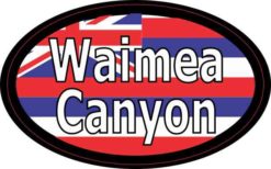 Oval Hawaii Flag Waimea Canyon Sticker