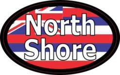 Oval Hawaii Flag North Shore Sticker