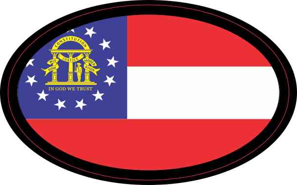 Oval Georgia State Flag Sticker