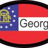 Flag Oval Georgia Sticker