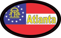 Oval Georgia Flag Atlanta Sticker