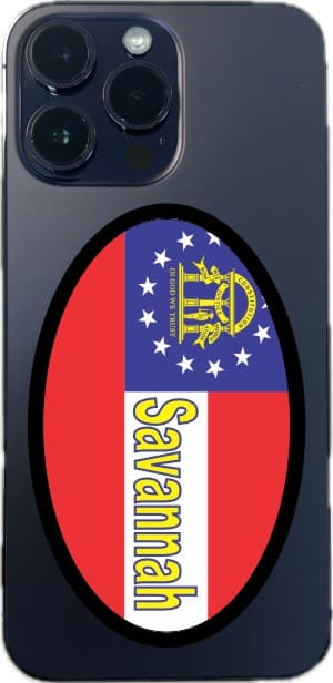 4in x 2.5in Oval Georgia Flag Savannah Sticker - Image 4