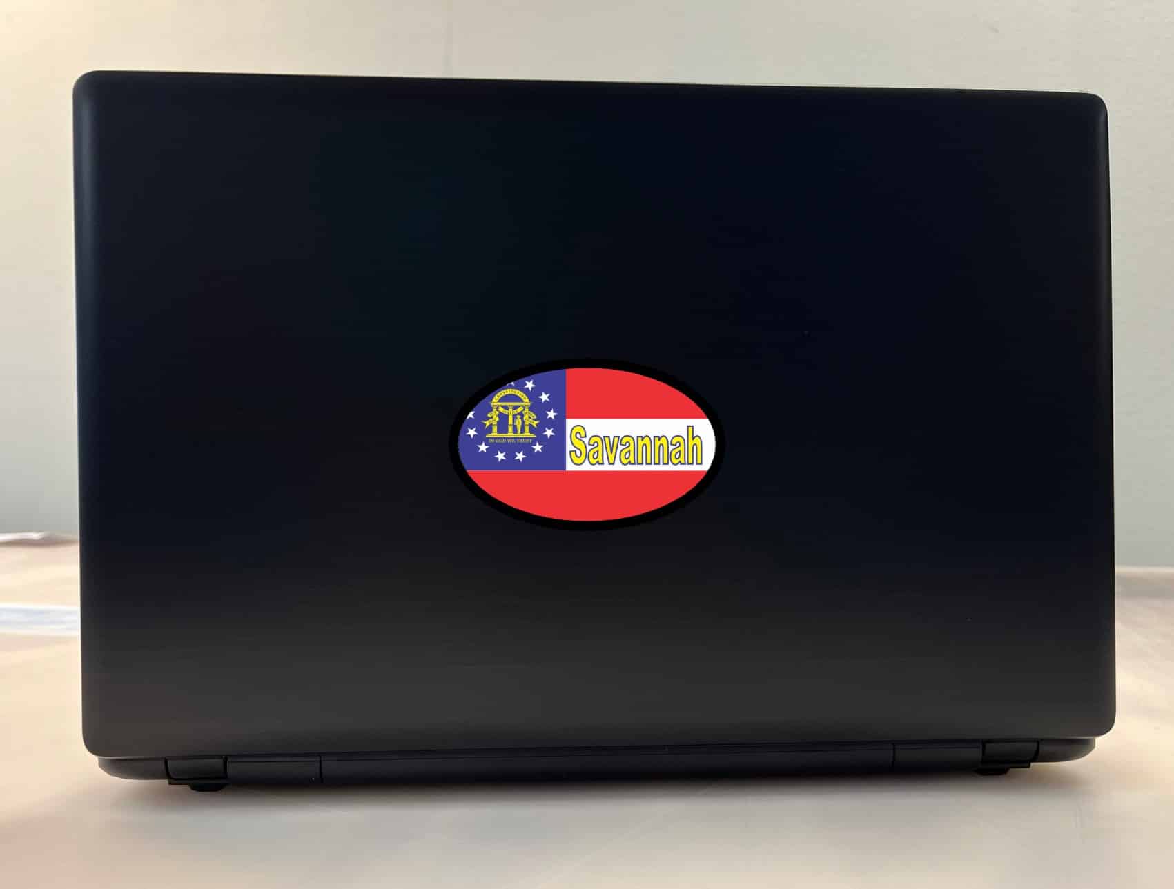 4in x 2.5in Oval Georgia Flag Savannah Sticker - Image 3