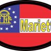 Oval Georgia Flag Marietta Sticker