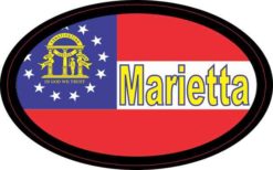 Oval Georgia Flag Marietta Sticker