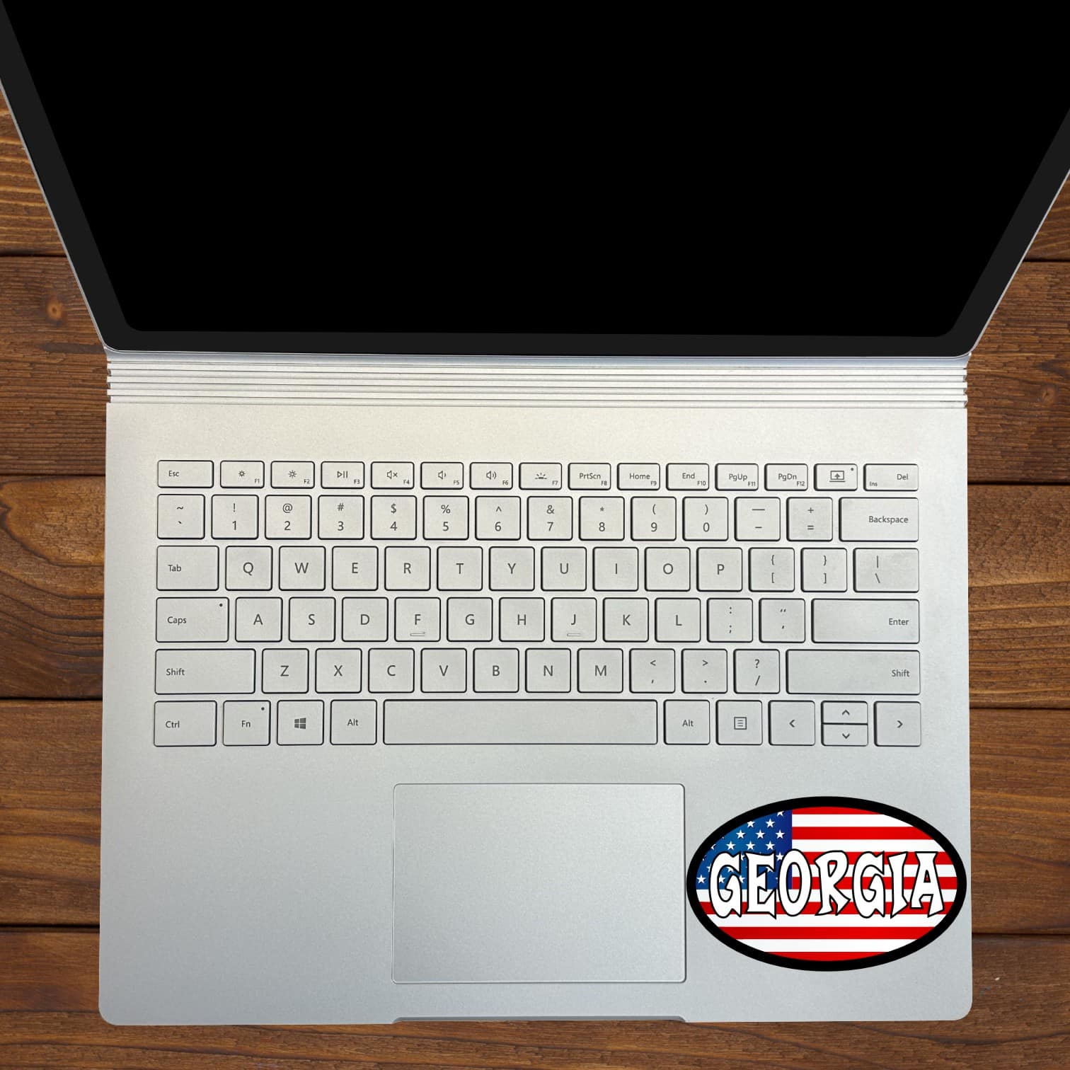 4in x 2.5in Oval American Flag Georgia Sticker - Image 9