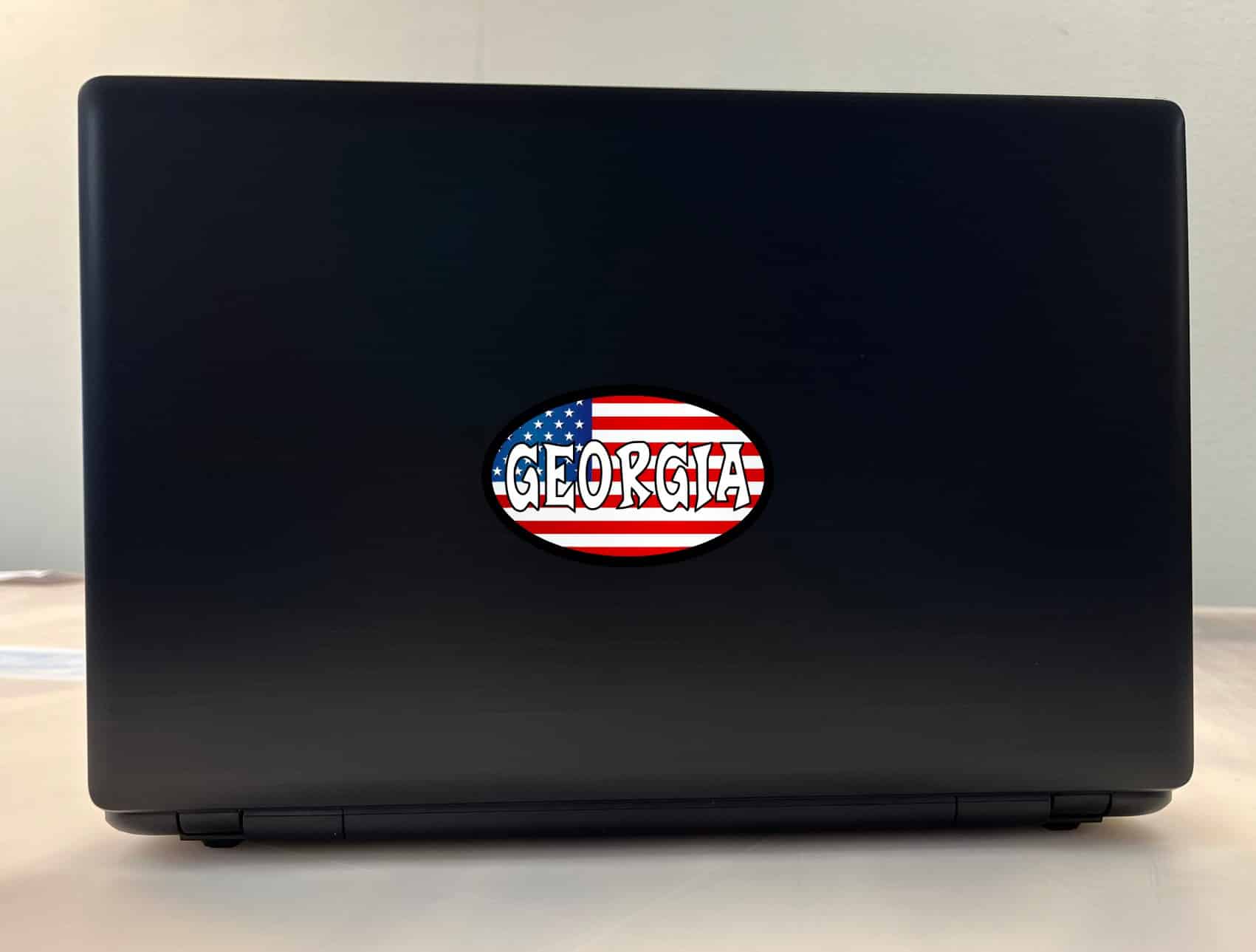 4in x 2.5in Oval American Flag Georgia Sticker - Image 3