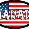 Oval American Flag Hawaii Sticker