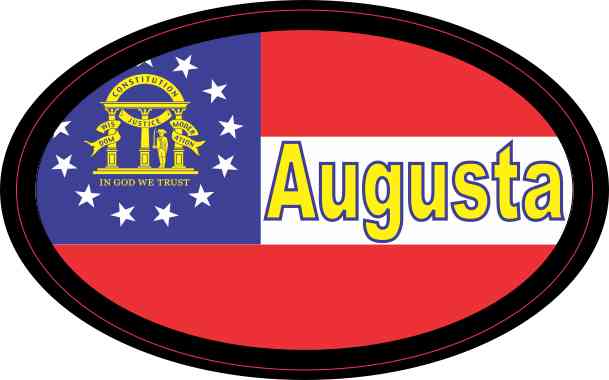 Oval Georgia Flag Augusta Sticker