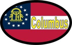 4in x 2.5in Oval Georgia Flag Columbus Sticker