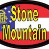 Oval Georgia Flag Stone Mountain Sticker