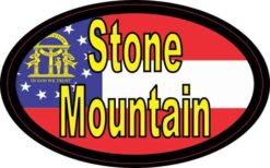 Oval Georgia Flag Stone Mountain Sticker
