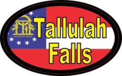 Oval Georgia Flag Tallulah Falls Sticker