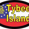 Oval Georgia Flag Tybee Island Sticker