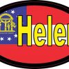 Oval Georgia Flag Helen Sticker