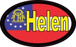 Oval Georgia Flag Helen Sticker