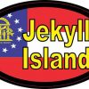 Oval Georgia Flag Jekyll Island Sticker