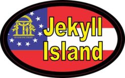 Oval Georgia Flag Jekyll Island Sticker