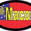 Oval Georgia Flag Macon Sticker