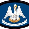 Oval Louisiana Flag Sticker