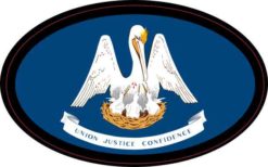 Oval Louisiana Flag Sticker