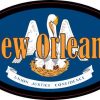 Oval Louisiana Flag New Orleans Sticker