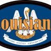 Flag Oval Louisiana Sticker