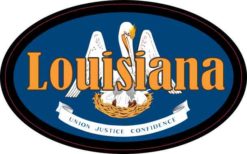 Flag Oval Louisiana Sticker