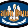 Oval Louisiana Flag Baton Rouge Sticker