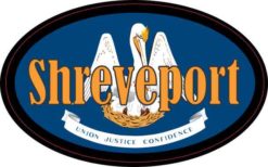 Oval Louisiana Flag Shreveport Sticker