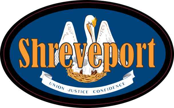 Oval Louisiana Flag Shreveport Sticker