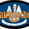 Oval Louisiana Flag Natchitoches Sticker