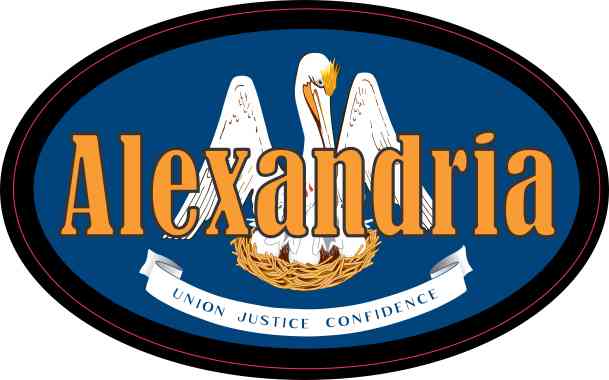 Oval Louisiana Flag Alexandria Sticker