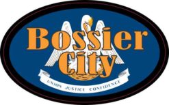 Oval Louisiana Flag Bossier City Sticker