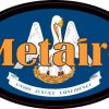 Oval Louisiana Flag Metaire Sticker