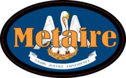 Oval Louisiana Flag Metaire Sticker