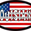 Oval American Flag Louisiana Sticker