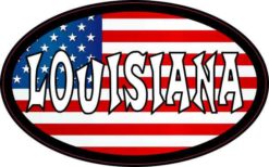 Oval American Flag Louisiana Sticker